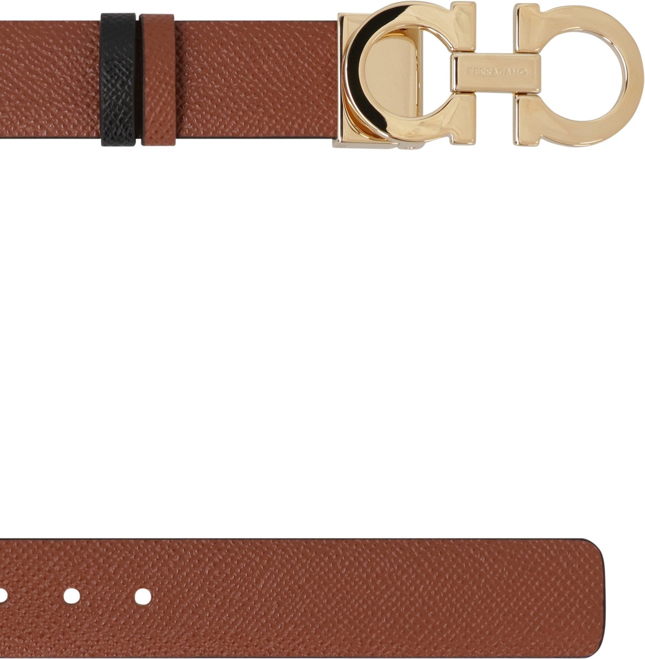 Ferragamo Gancini Reversible leather belt Bruin