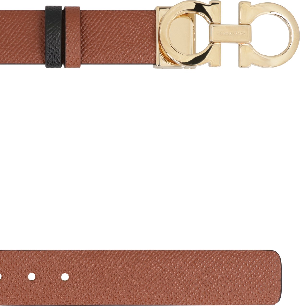 Ferragamo Gancini Reversible leather belt Bruin