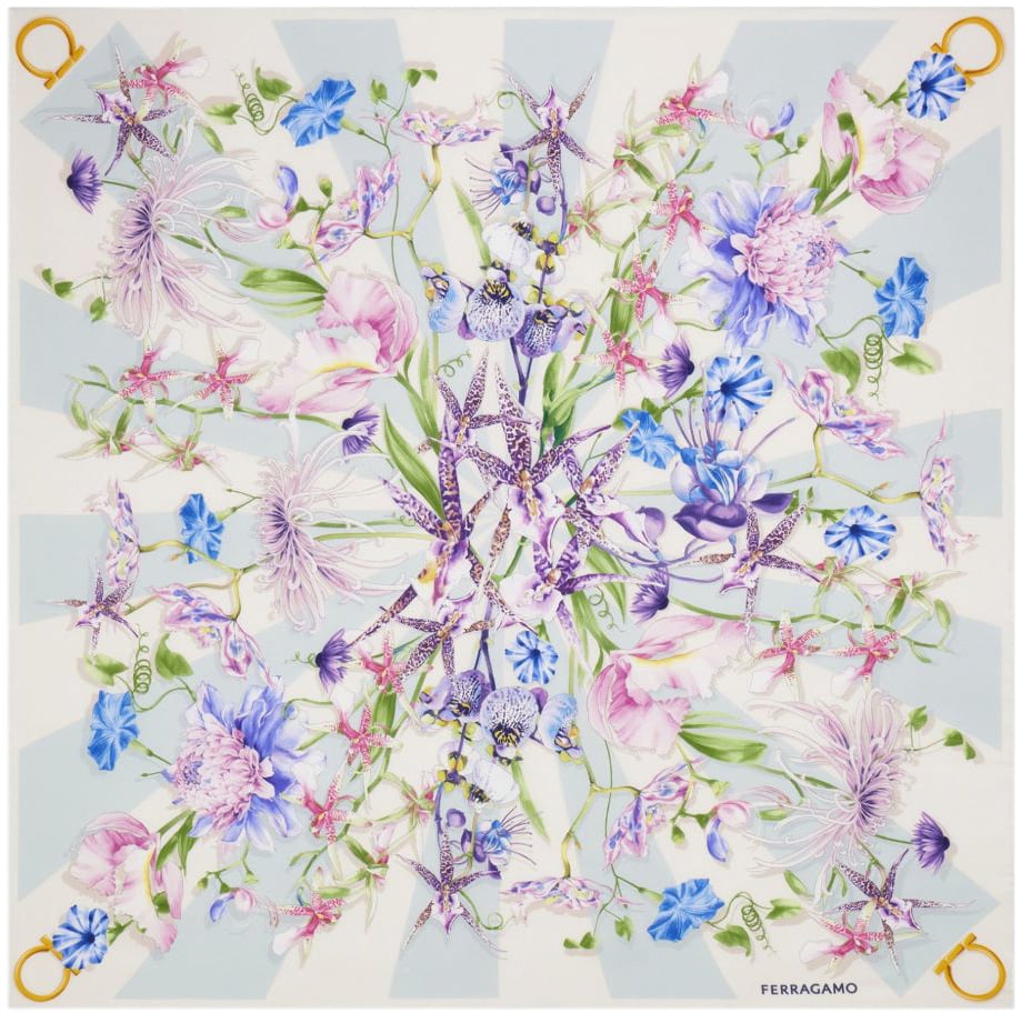 Ferragamo Scarfs Clear Blue Blauw