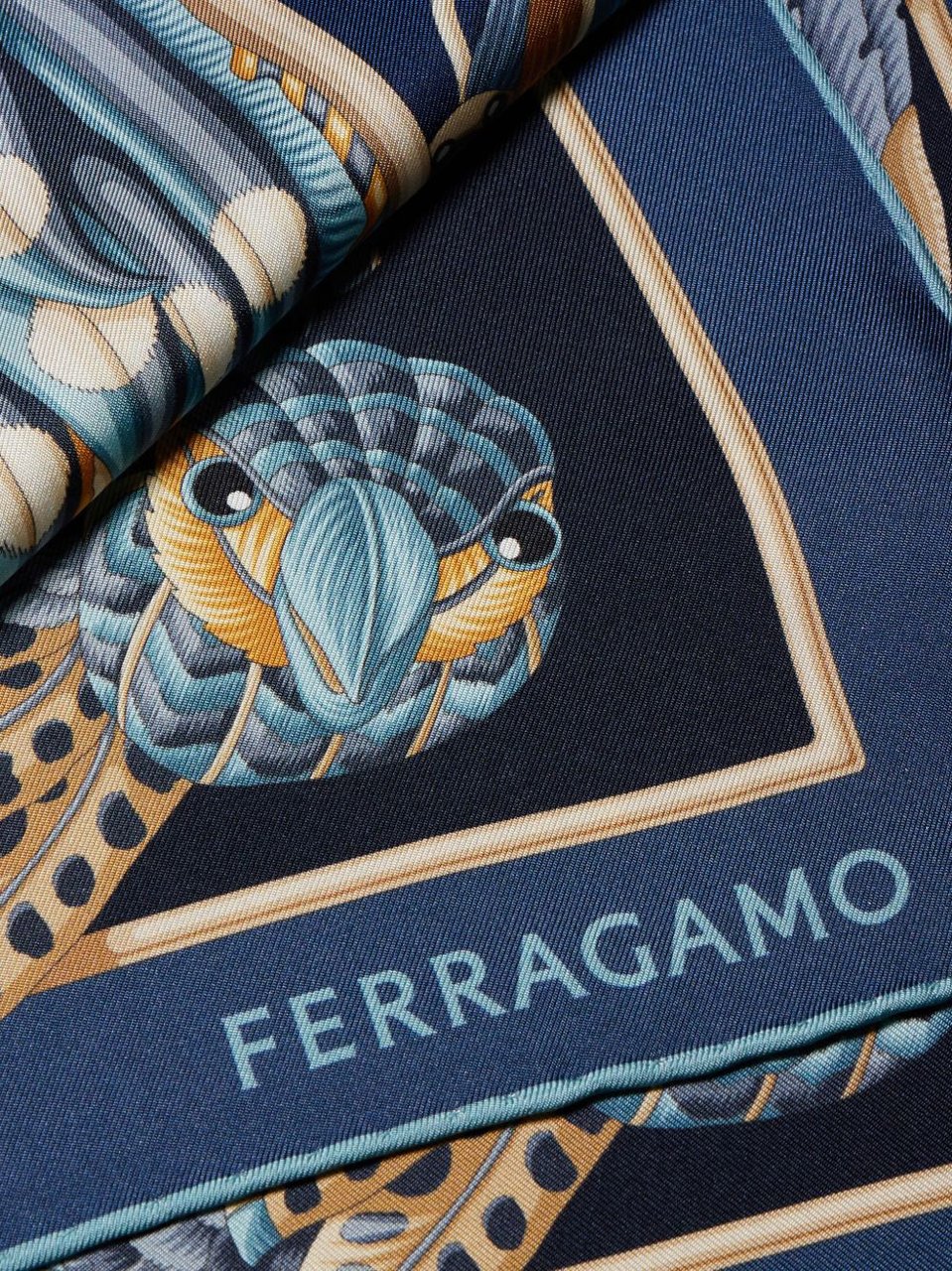 Ferragamo Scarfs Navy Navy