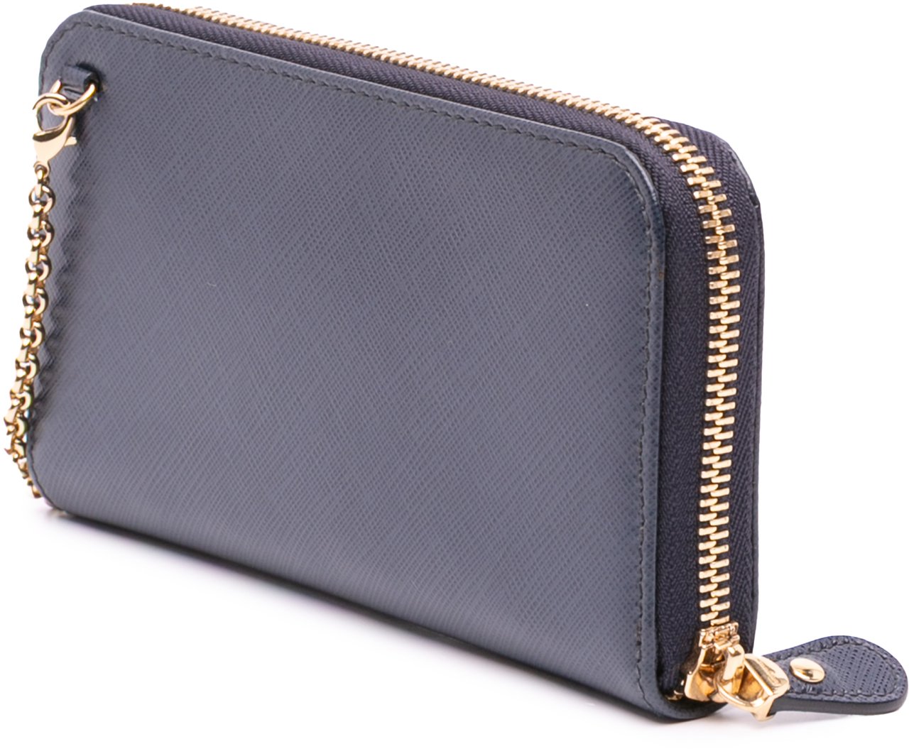 Ferragamo Leather Double Gancini Wallet on Chain Blauw