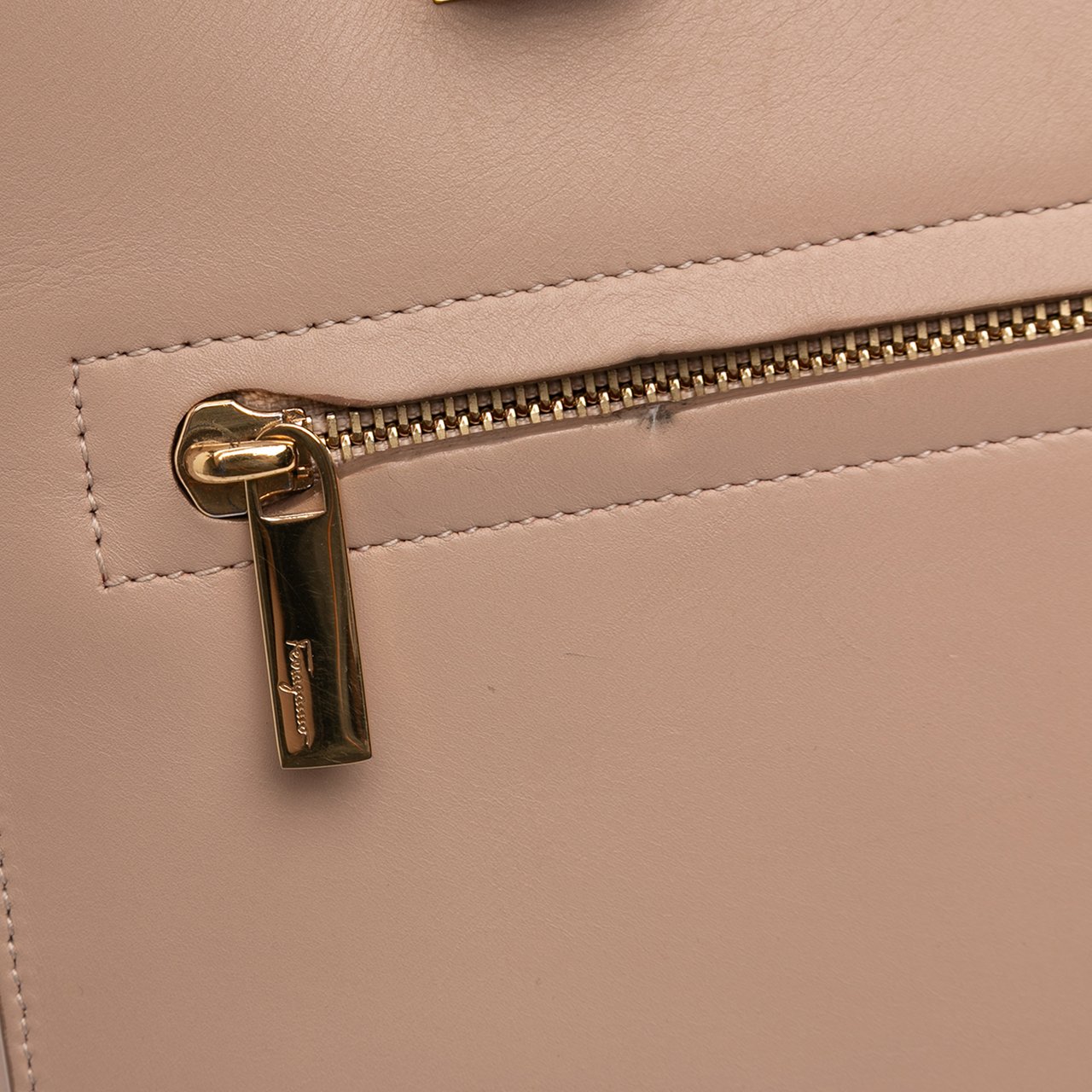 Ferragamo Leather Gancini Marlene Tote Bruin