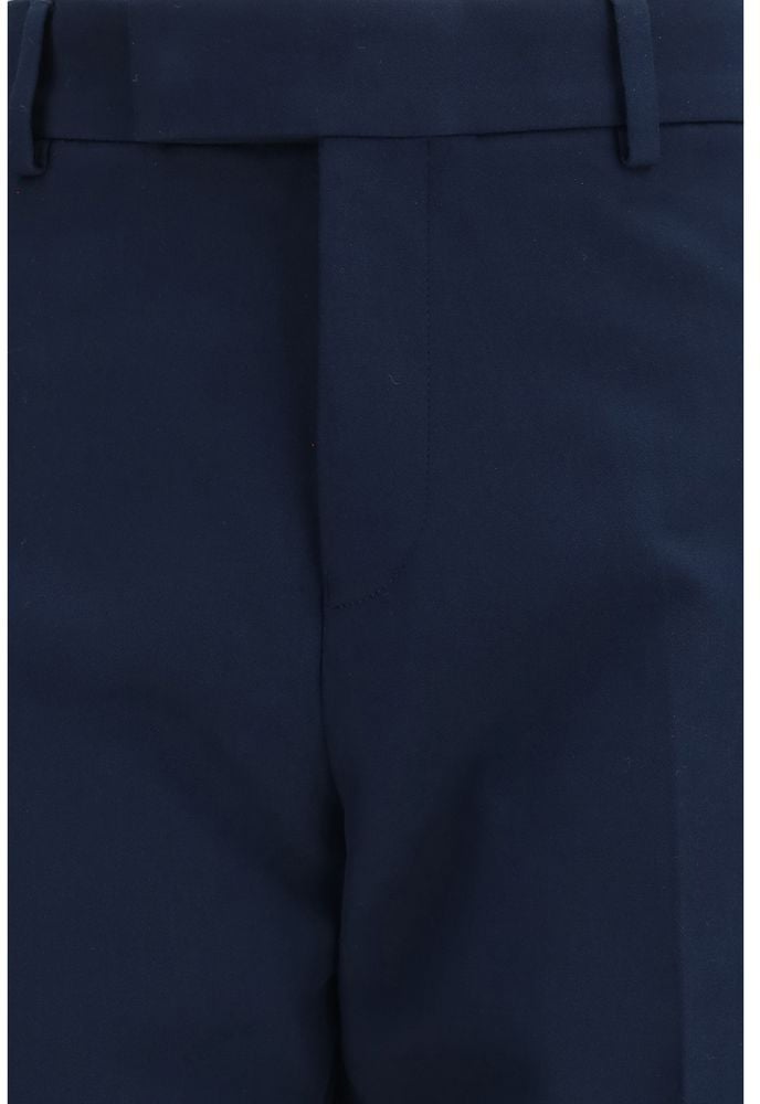 Ferragamo Blue Cotton Chino Pants Blauw