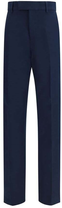 Ferragamo Blue Cotton Chino Pants Blauw