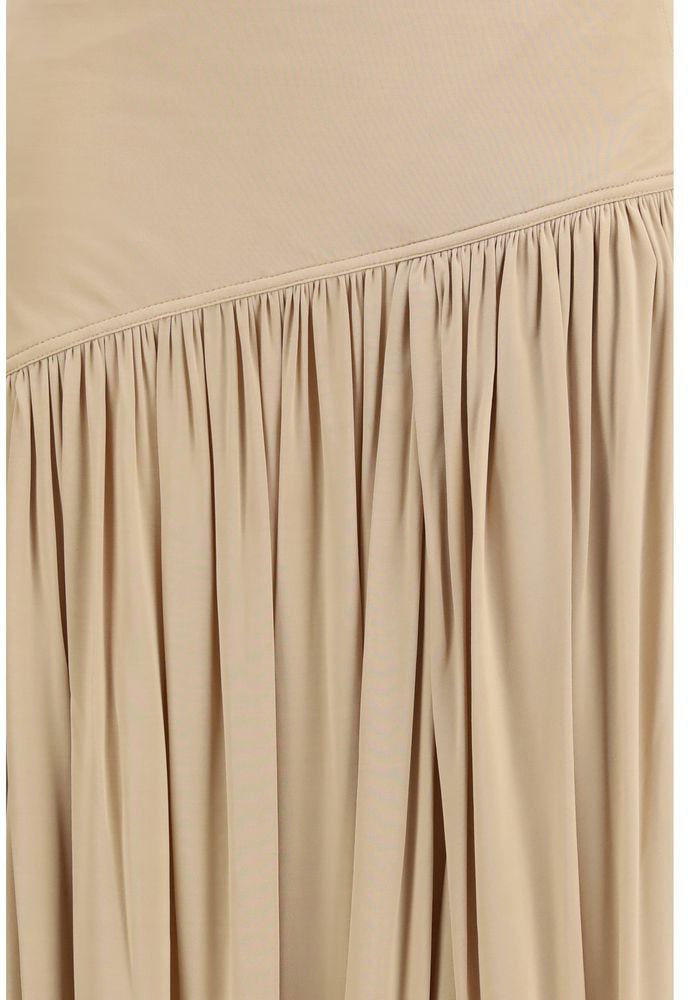 Ferragamo Beige Viscose Long Skirt Beige