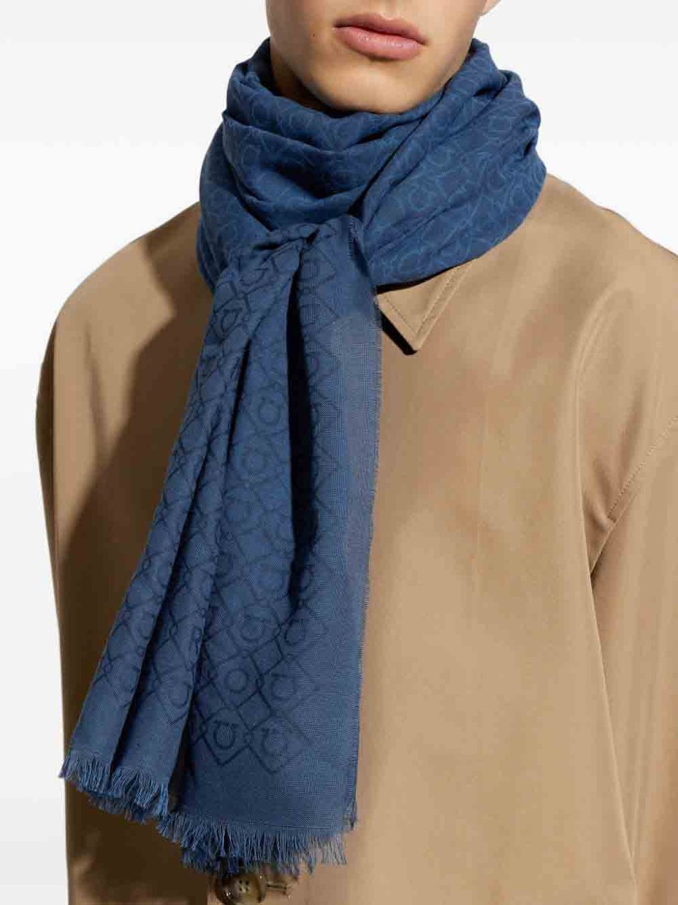 Ferragamo Scarfs Navy Navy