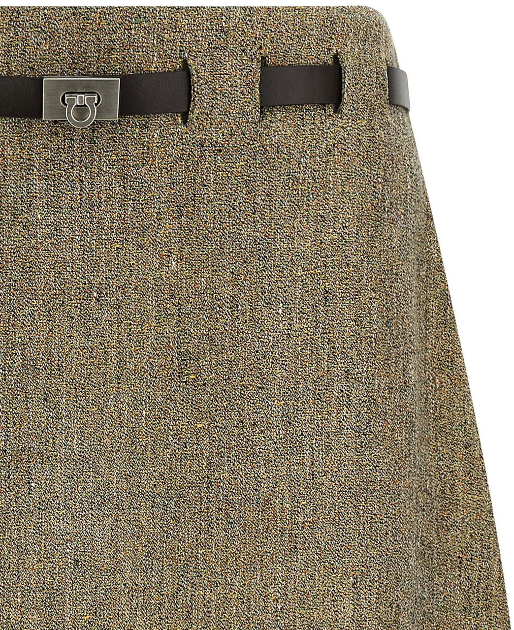 Ferragamo Multicolor Linen Long Skirt Divers
