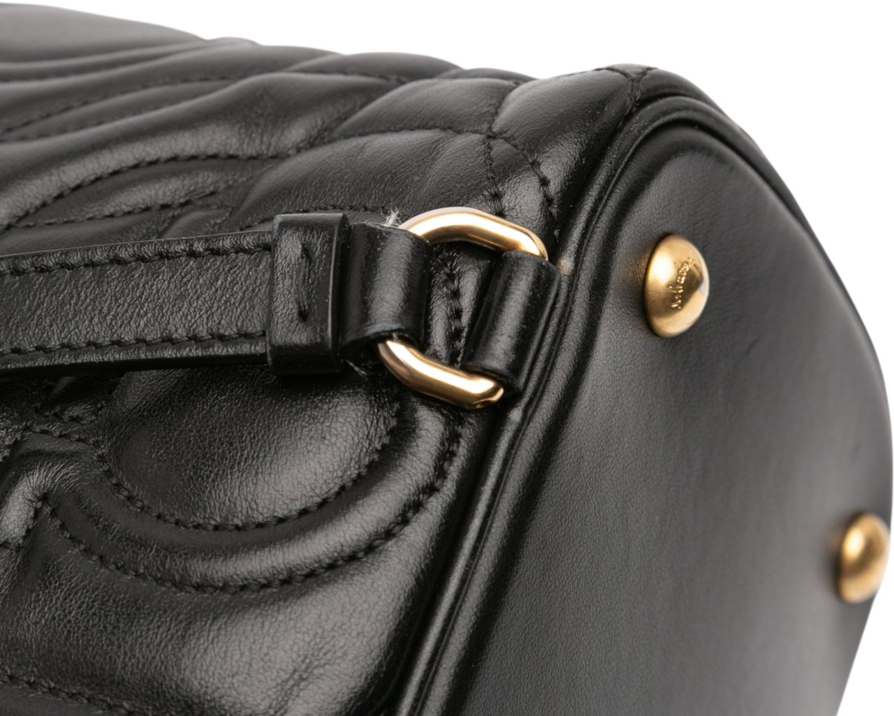 Ferragamo Small Quilted Leather Double Gancini Backpack Zwart