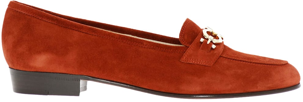 Ferragamo Babs Gancini Logo Loafers Rood