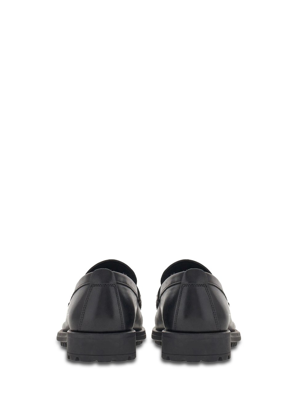 Ferragamo Smooth Leather Flat Shoes with Moccasin Toe Design Zwart