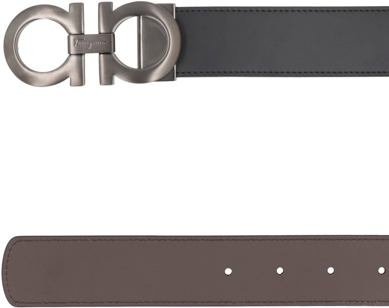 Ferragamo Reversible leather belt Zwart