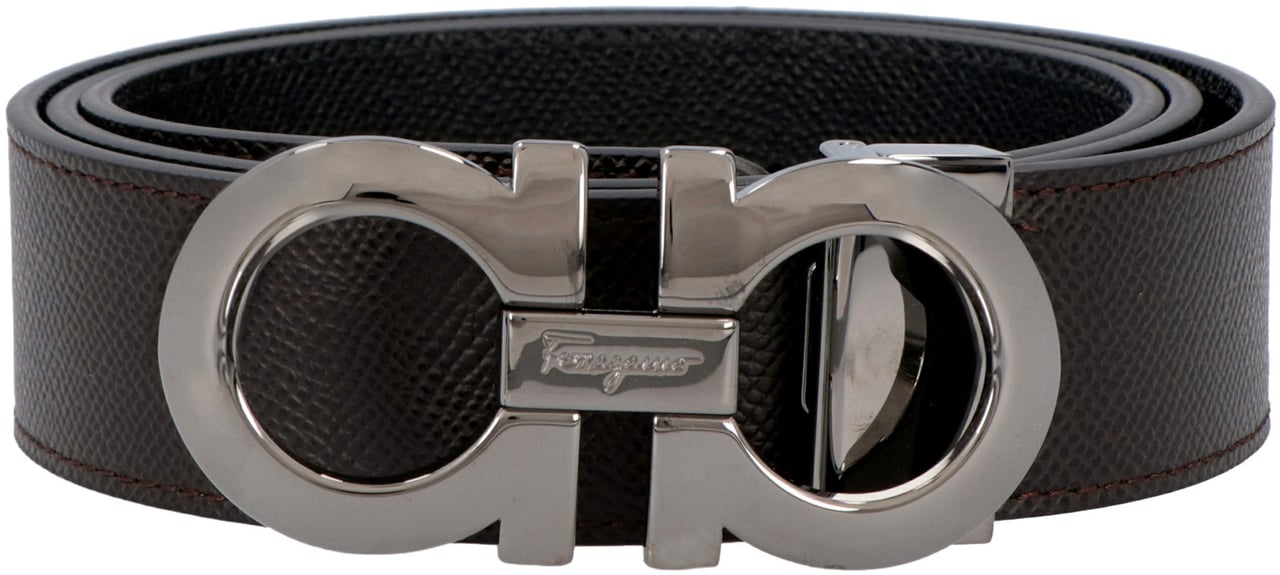 Ferragamo Gancini reversible leather belt Bruin