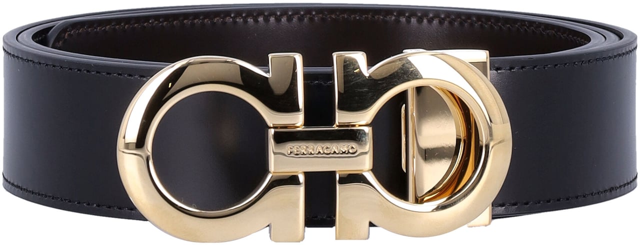 Ferragamo Double Adjus Nero Hickory Zwart