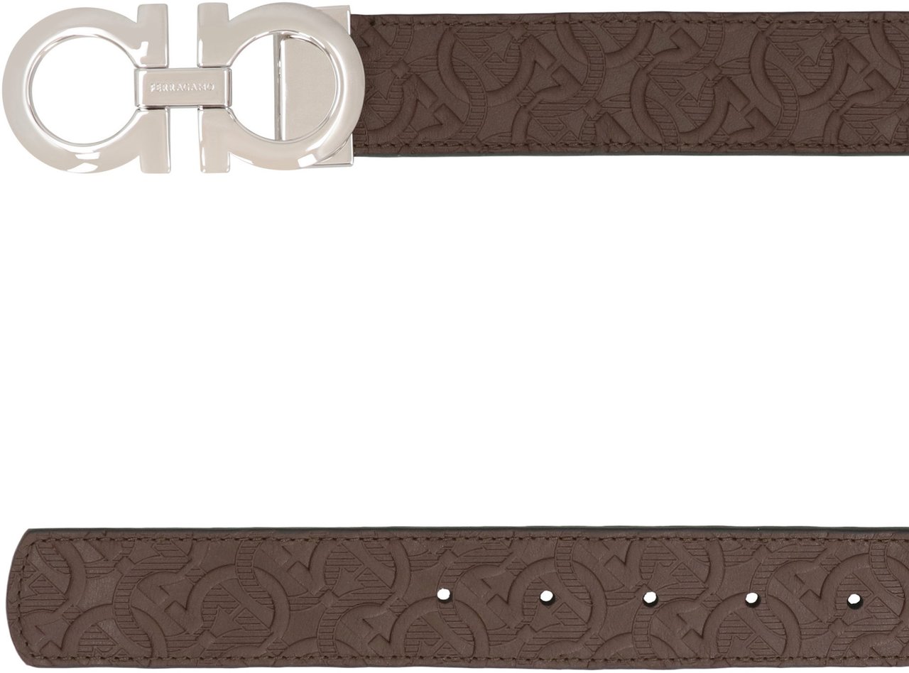 Ferragamo Gancini reversible leather belt Bruin