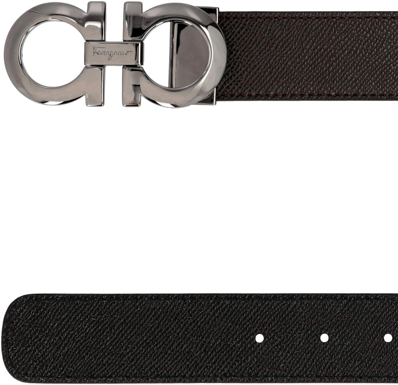 Ferragamo Gancini reversible leather belt Bruin