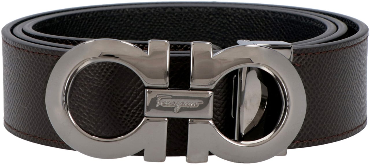 Ferragamo Gancini reversible leather belt Bruin