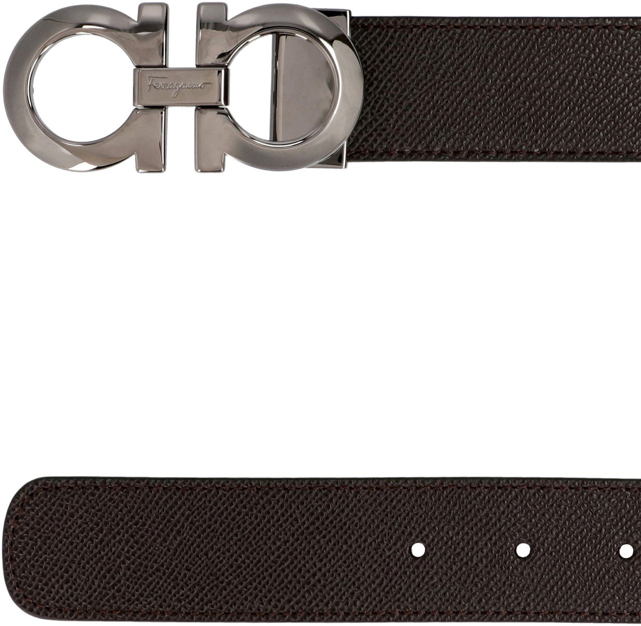 Ferragamo Gancini reversible leather belt Bruin