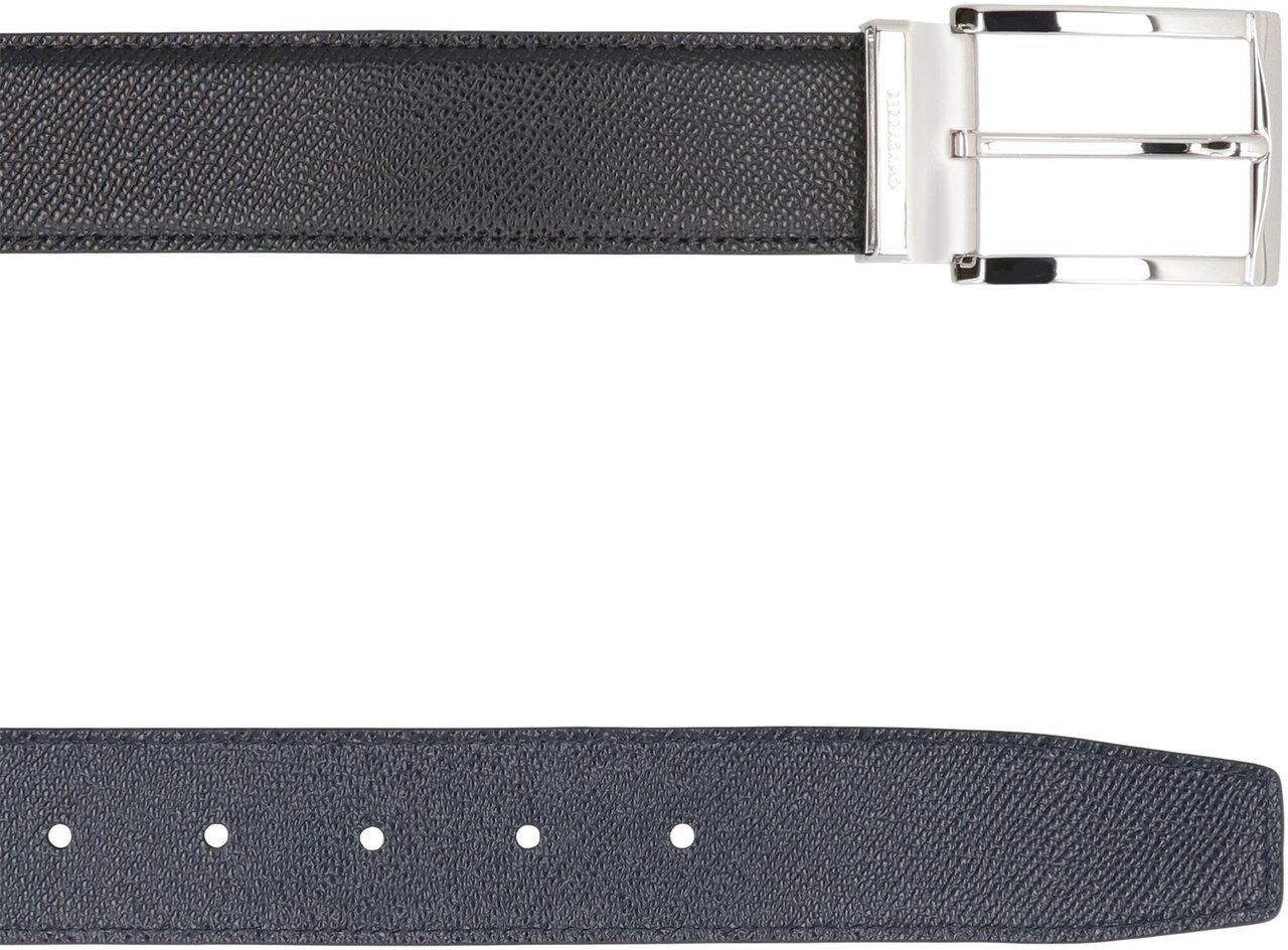 Ferragamo Gancini Reversible leather belt Zwart