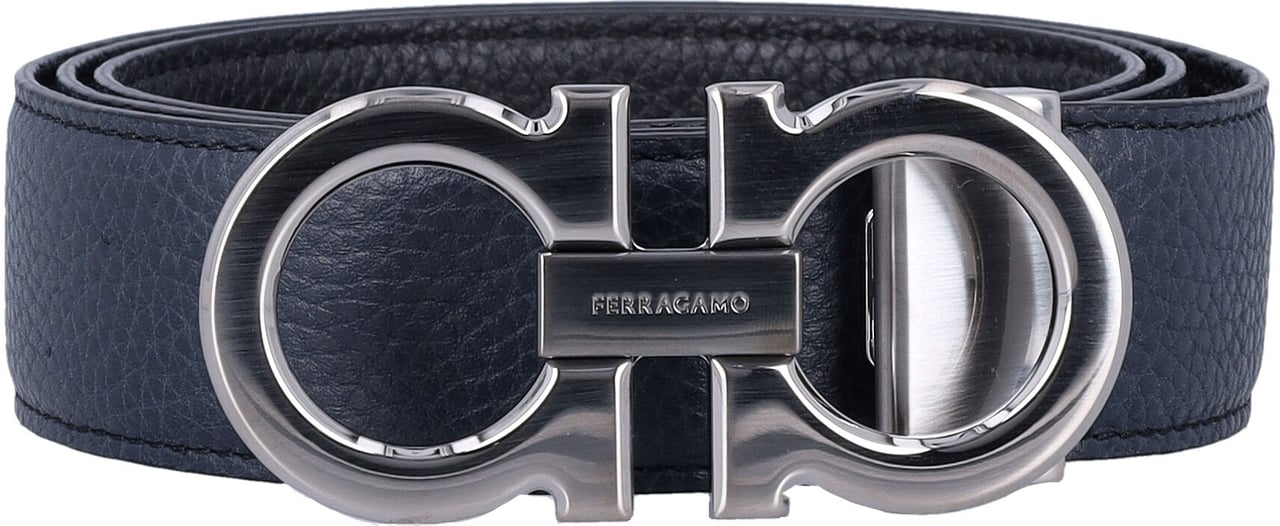 Ferragamo Double Adjus Graphite Black Zwart