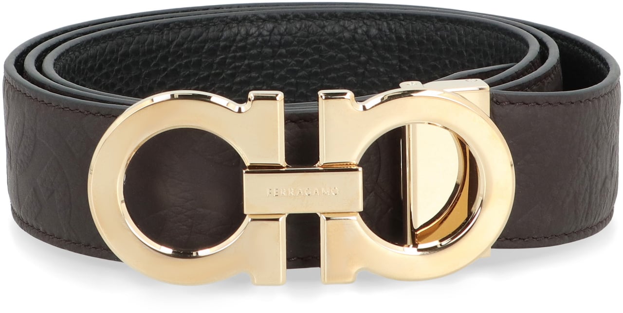 Ferragamo Gancini Reversible leather belt Bruin