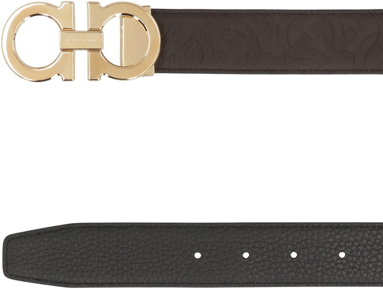 Ferragamo Gancini Reversible leather belt Bruin