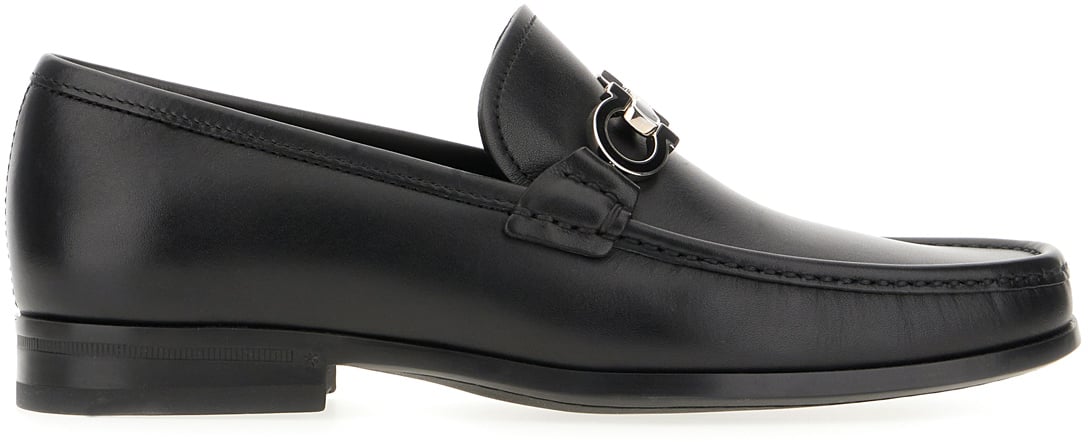 Ferragamo Ferragamo Black leather Chris loafers Zwart