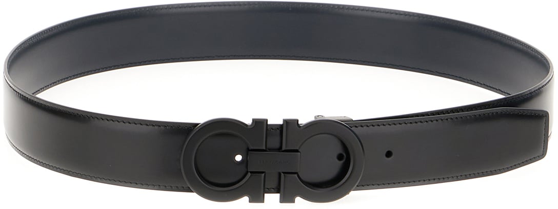 Ferragamo Ferragamo Black leather belt Zwart