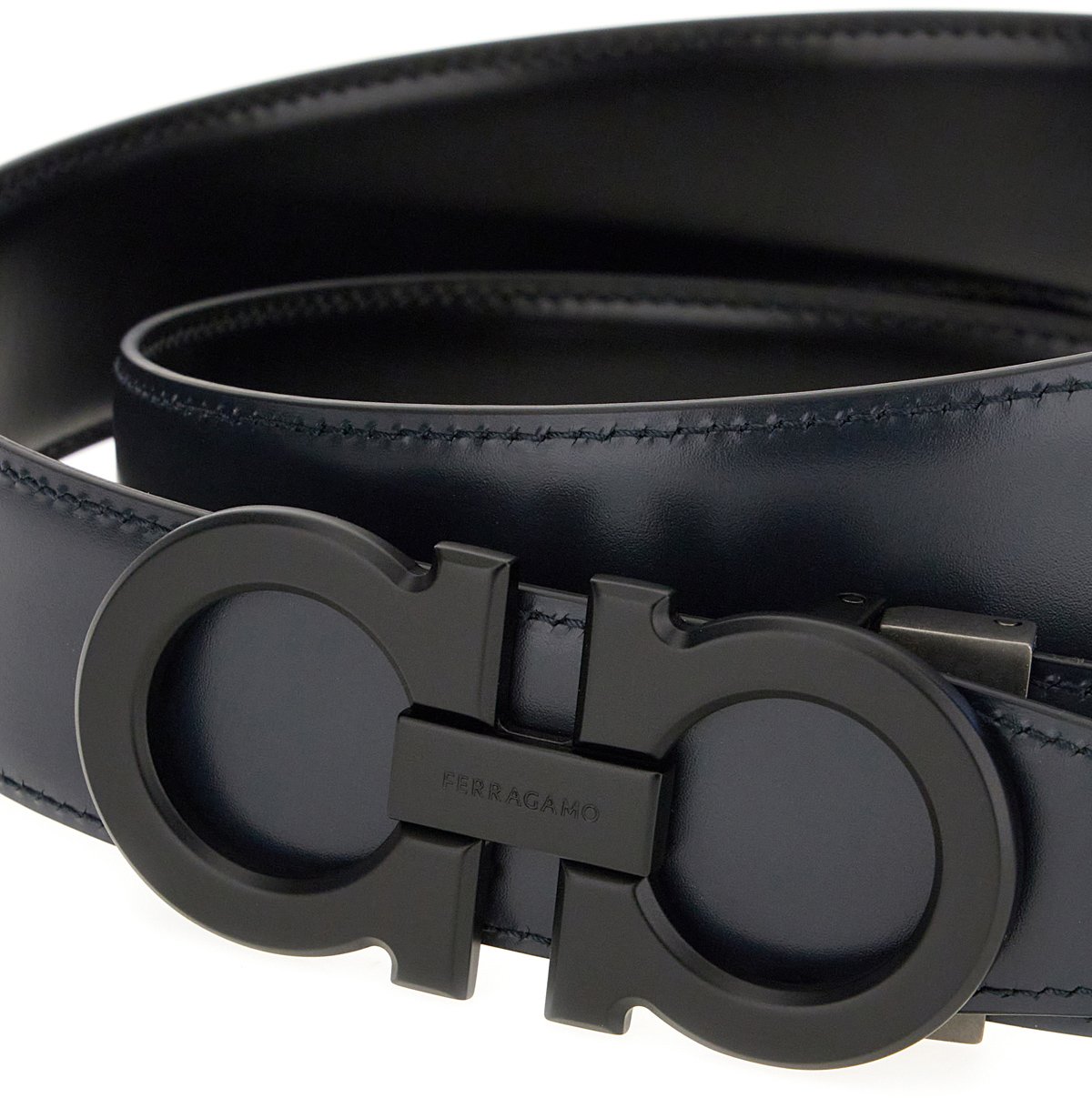 Ferragamo Ferragamo Black leather belt Zwart