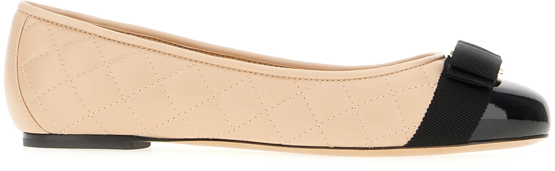 Ferragamo Ferragamo Two-tone nappa leather Vara ballerinas Divers