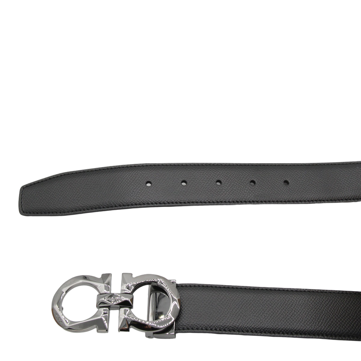 Ferragamo Sleek Black Leather Belt Zwart