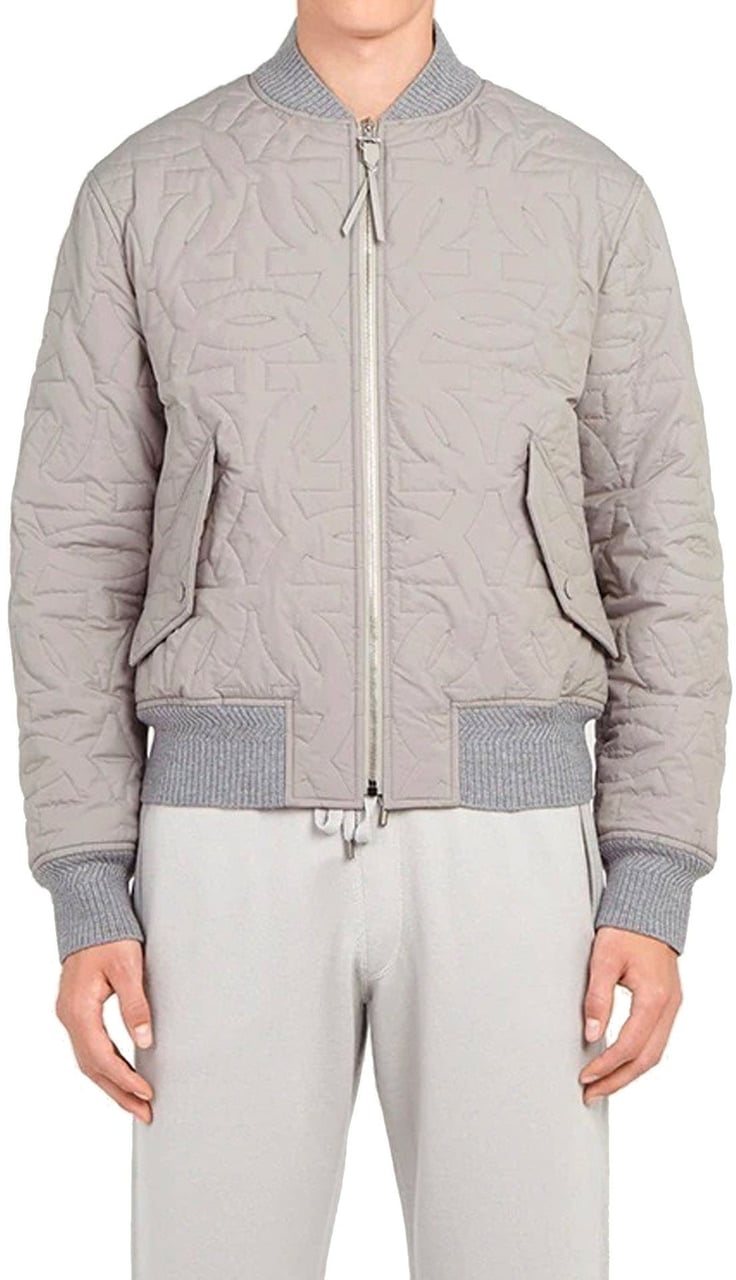 Ferragamo Salvatore Ferragamo Quilted Bomber Jacket Grijs