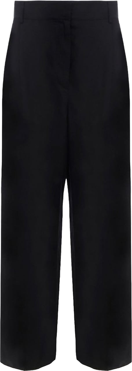Ferragamo Salvatore Ferragamo Silk And Linen Pants Zwart