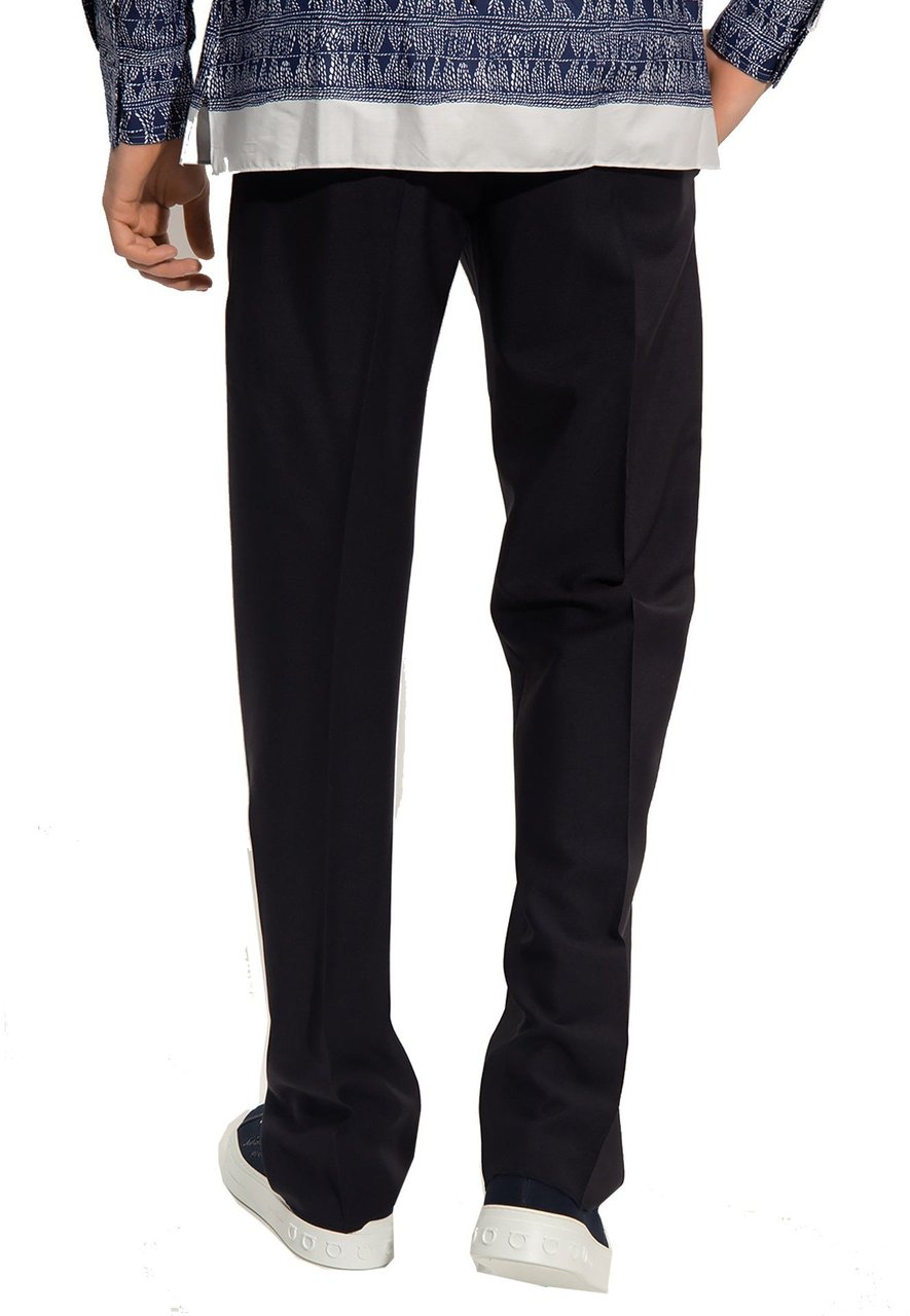 Ferragamo Salvatore Ferragamo Cotton And Silk Pants Blauw