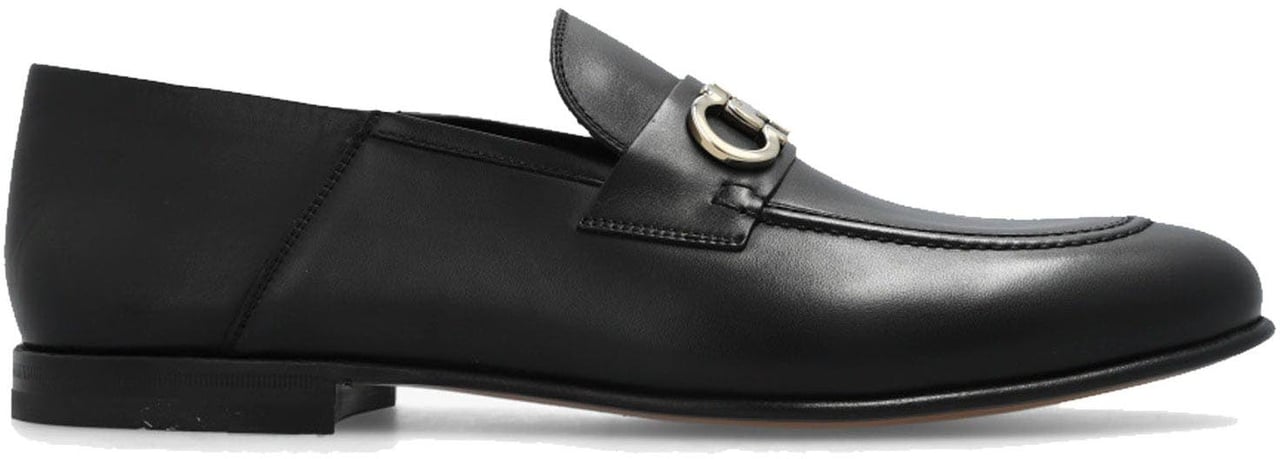 Ferragamo P118-Salvatore Ferragamo Gin Leather Loafers Zwart