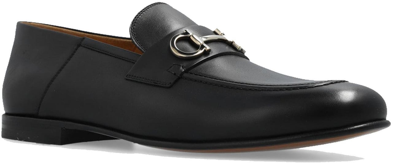 Ferragamo P118-Salvatore Ferragamo Gin Leather Loafers Zwart