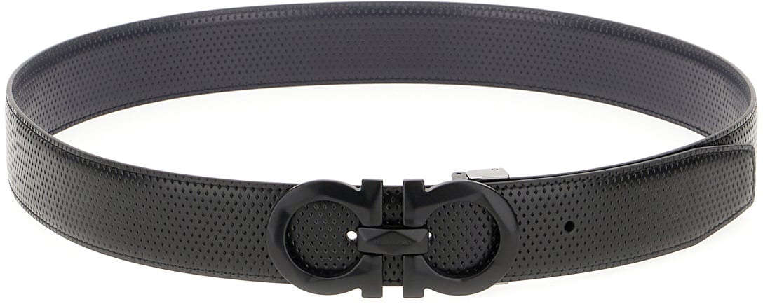 Ferragamo Ferragamo Black leather belt Zwart