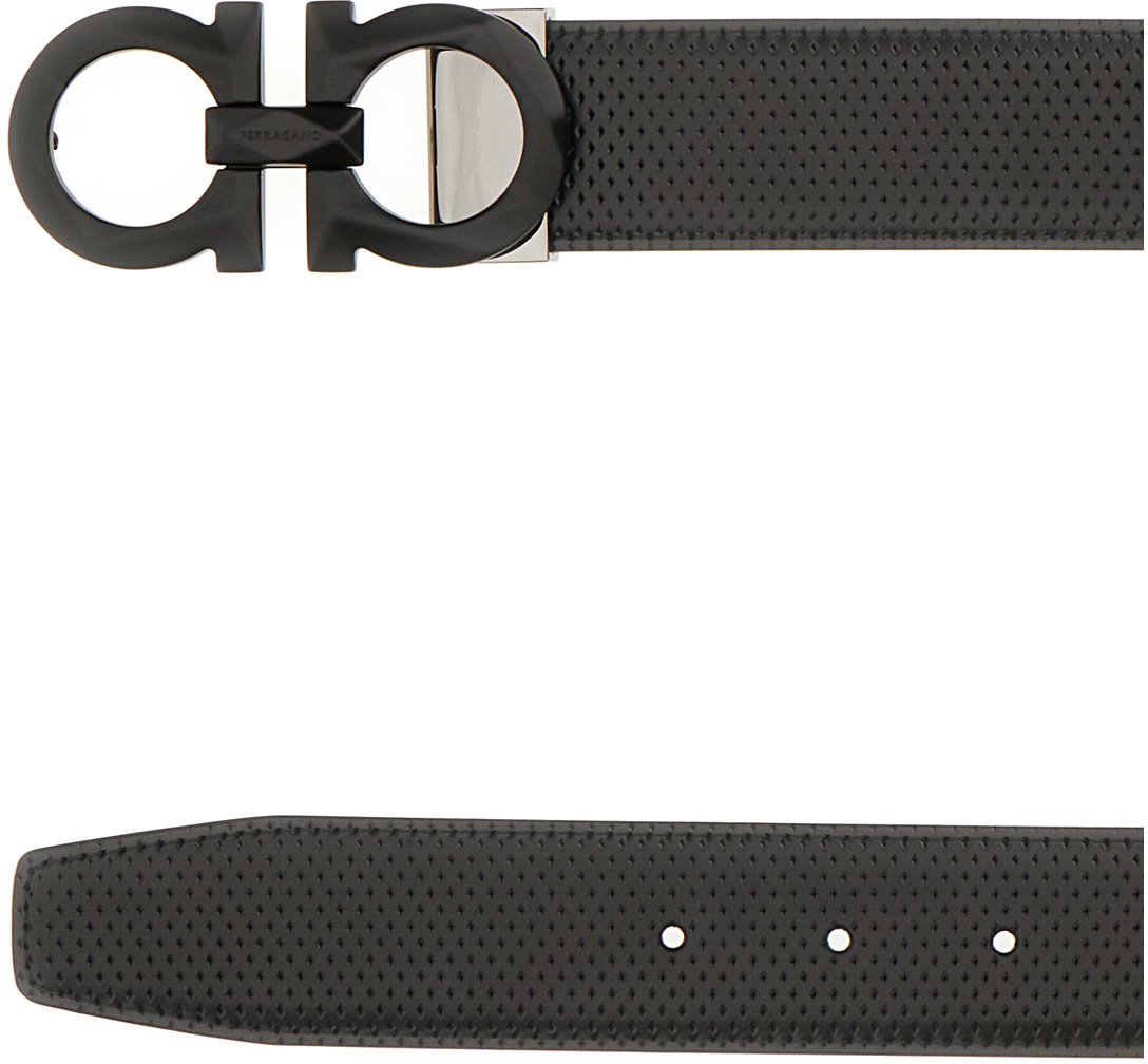 Ferragamo Ferragamo Black leather belt Zwart