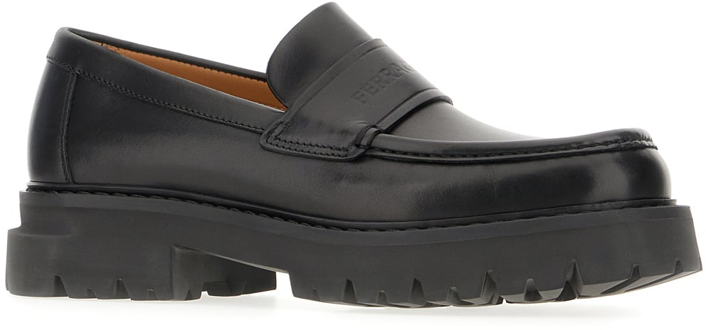 Ferragamo Ferragamo Black leather loafers Zwart