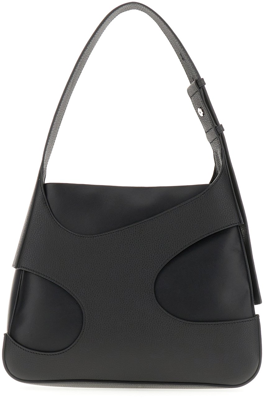 Ferragamo Ferragamo Black leather medium shoulder bag Zwart