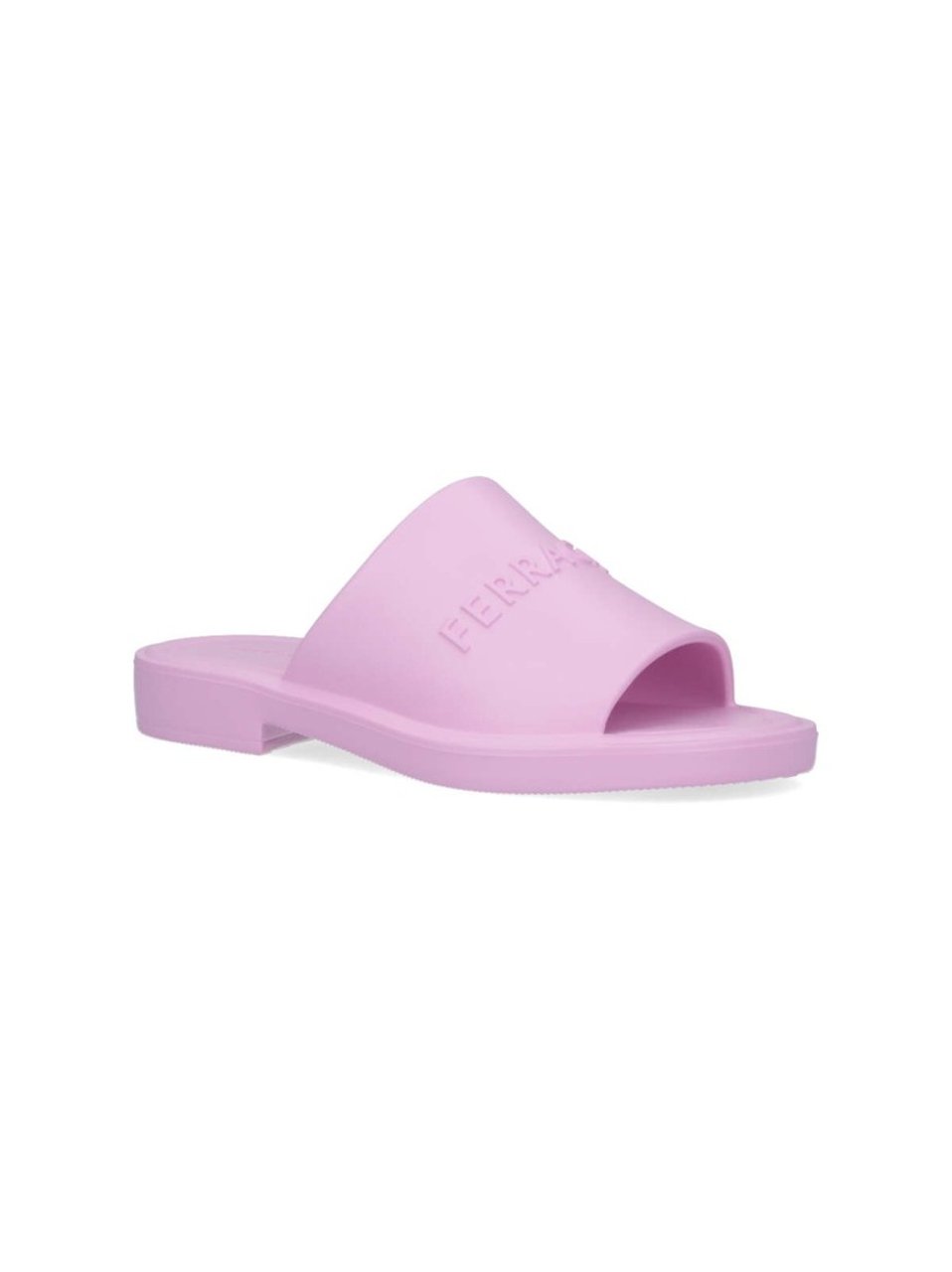 Ferragamo Pink Rubber Logo Sandals Roze