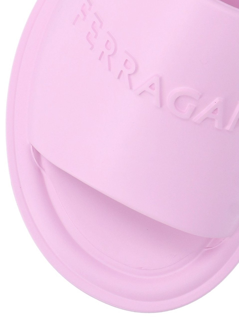 Ferragamo Pink Rubber Logo Sandals Roze