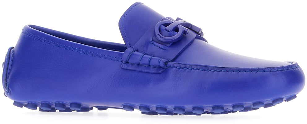 Ferragamo Ferragamo Electric blue leather Grazioso loafers Blauw