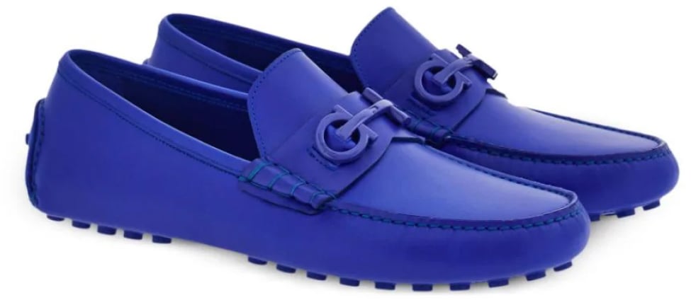 Ferragamo Grazioso Gancini Logo Loafers Blauw