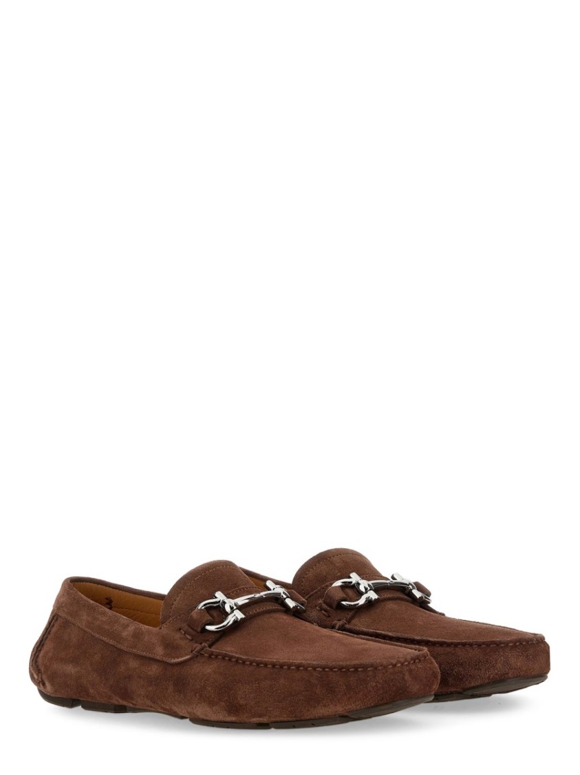Ferragamo Ornament Gancini Moccasin Bruin