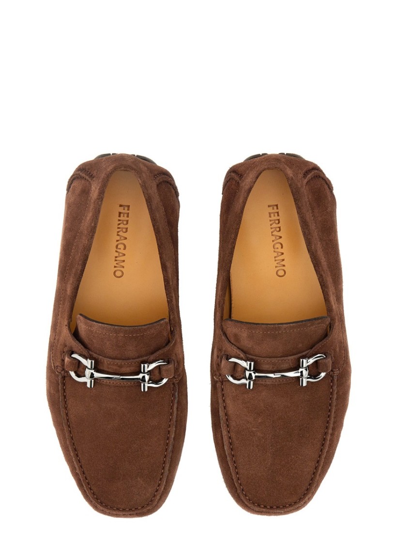 Ferragamo Ornament Gancini Moccasin Bruin