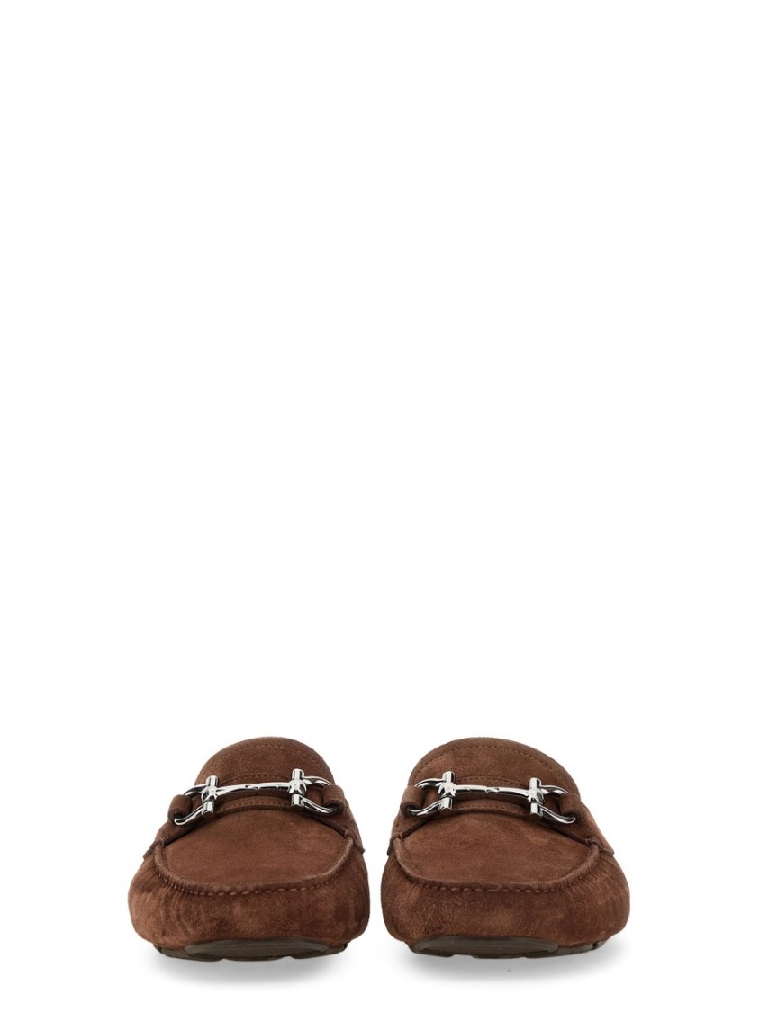 Ferragamo Ornament Gancini Moccasin Bruin