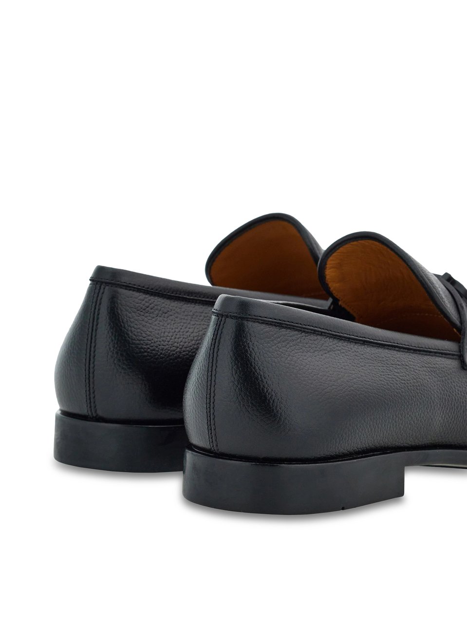 Ferragamo Sleek Leather Loafers with Decorative Strap Zwart