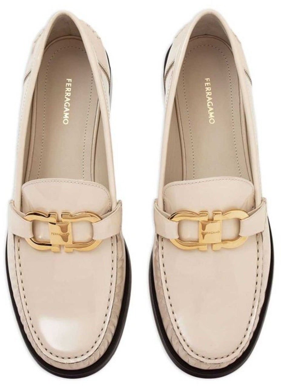 Ferragamo Salvatore Ferragamo Maryan Leather Loafers Wit