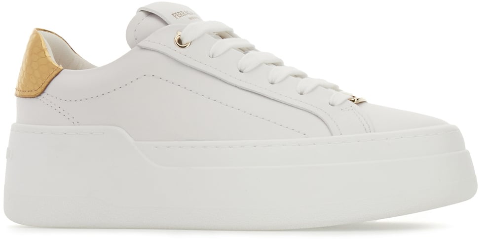 Ferragamo Ferragamo White leather sneakers Wit