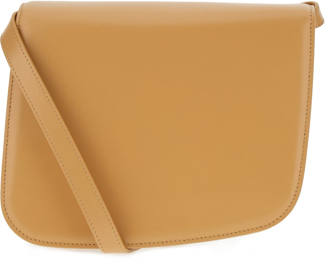 Ferragamo Ferragamo Camel leather medium Fiamma crossbody bag Geel